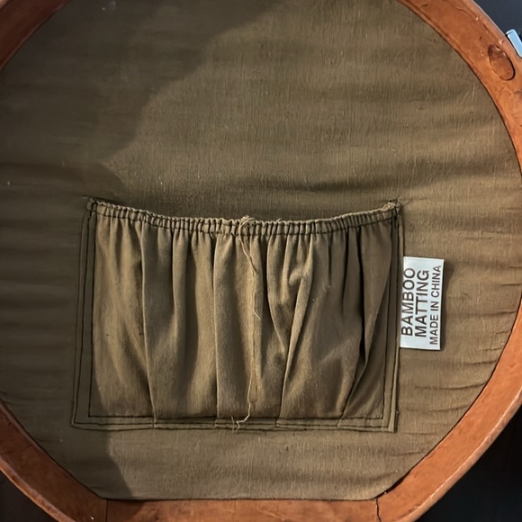 Round Woven Handbag with Leather Accents - Picture 7 of 9